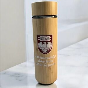 Sleek Custom Wood Wrapped Stainless Steel Vacuum Seal Water Bottle